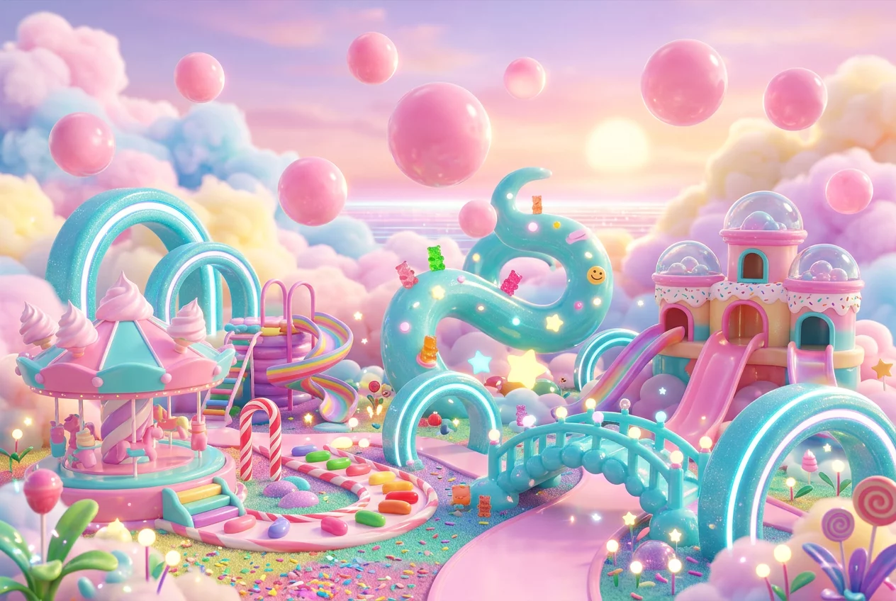 Colorful digital oasis vision